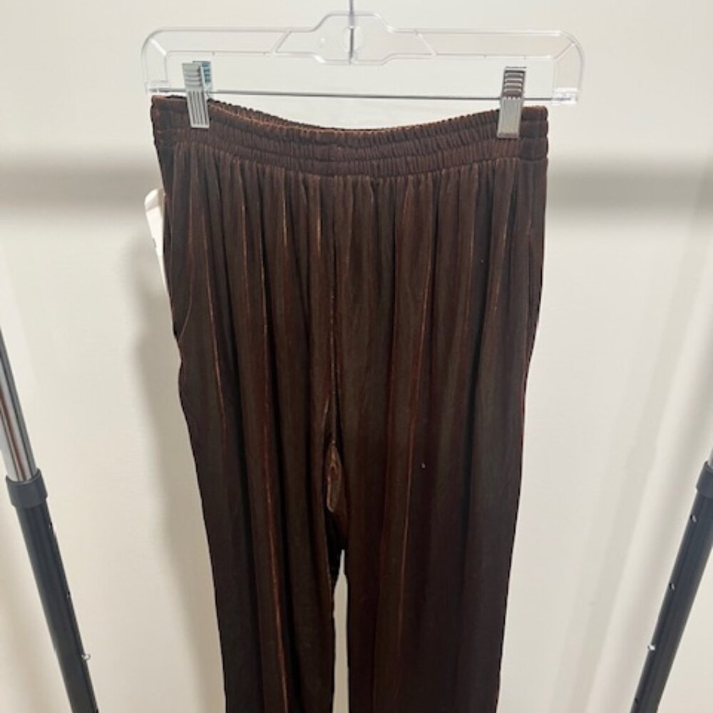 Metallic Brown Statement Pants
